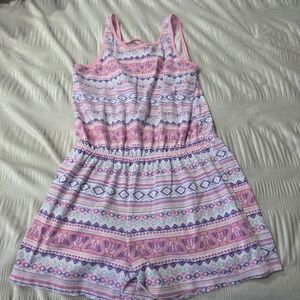 Place Pink and Purple Patterned Kids Romper